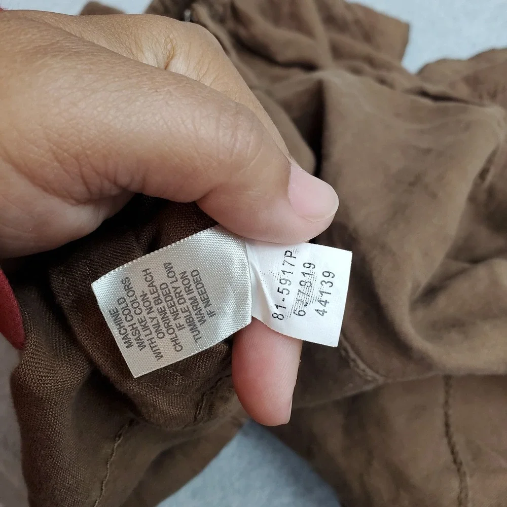J Jill Women Skirt 8P Brown Linen A-Line Coastal Beach